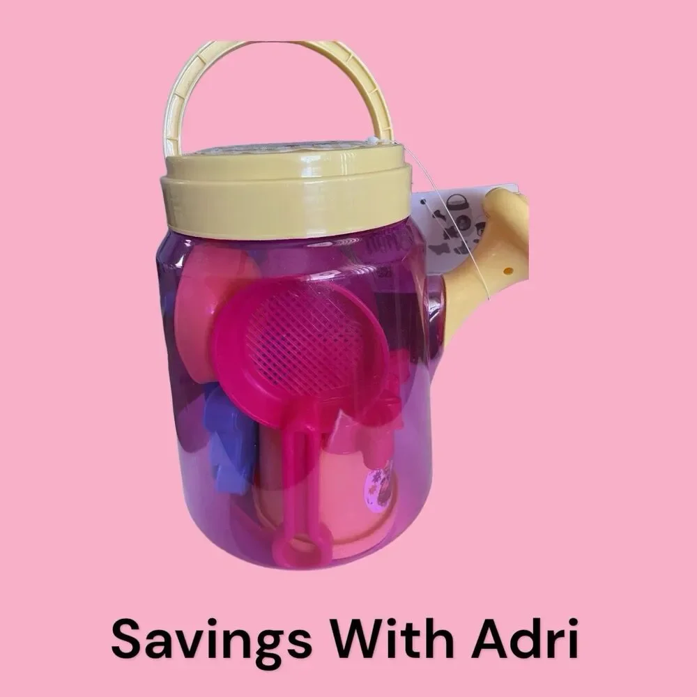 Disney Junior Fancy Nancy Watering Can, Molds, Sifter, Rake, Shovel Toy Set